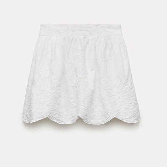 Zara ZW COLLECTION EMBROIDERED MINI SKIRT - Picture 4 of 11